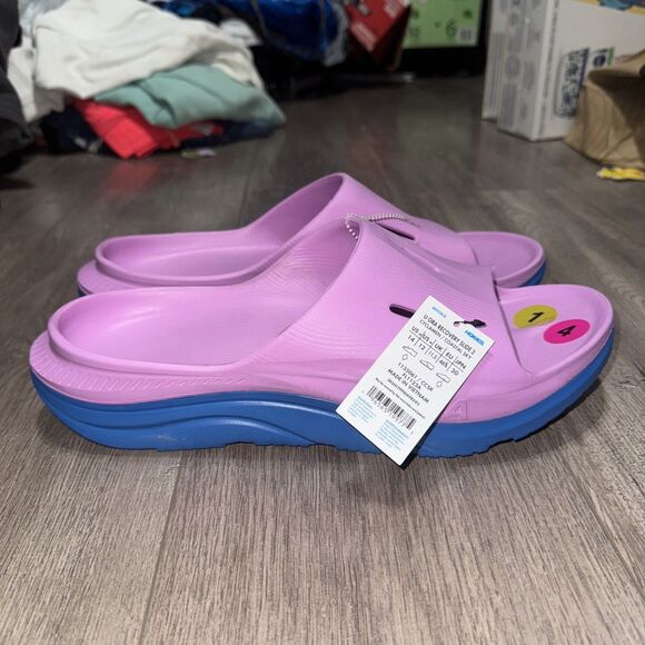 Hoka One One Unisex ORA Recovery Slide 3 Cyclamen Sky Size 12 US MSRP $60 - Picture 1 of 8